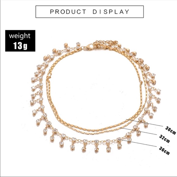 Layered Rhinestone Droplet Choker - Picture 3 of 4